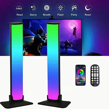 Дві настільні RGB-лампи Ambiance Light Bar Bluetooth, фонове освітлення, фото 1