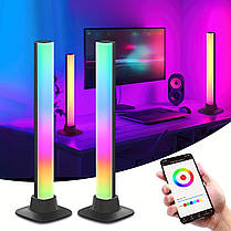 Дві настільні RGB-лампи Ambiance Light Bar Bluetooth, фонове освітлення, фото 5
