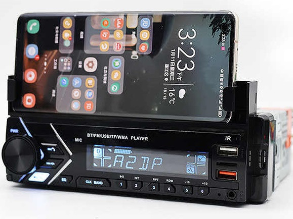 Автомагнітола 7001BT Bluetooth, 2xUSB, MP3, FM, microSD, AUX з тримачем для телефона