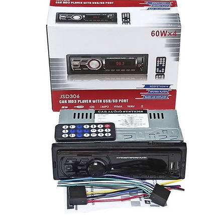 Автомагнітола JSD306 ISO — Bluetooth, FM, USB, microSD, AUX 4x60W, фото 1