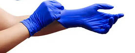 Рукавички нітрилові без пудри темно-сині р.М (100 шт/уп)  Nitrylex (5906615004615)