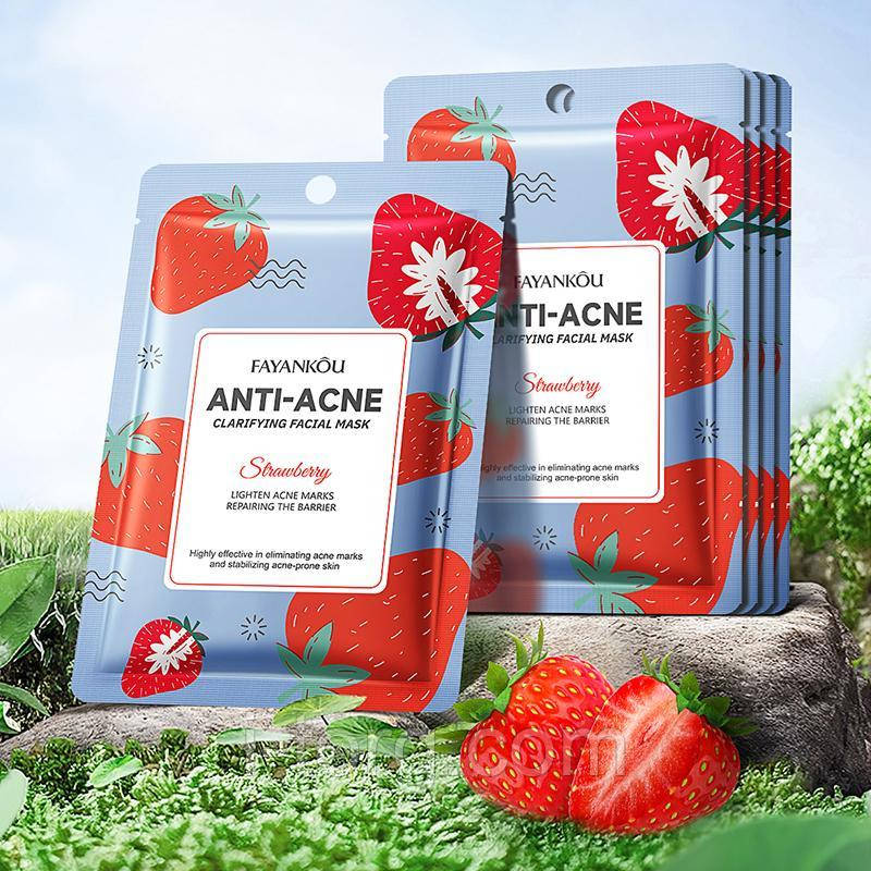 Очищувальна полунично-фруктова маска проти прищів FAYANKOU, 25г.
