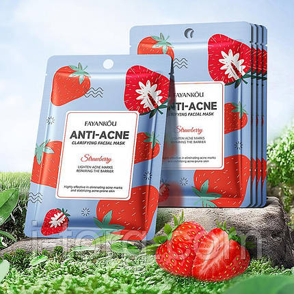 Очищувальна полунично-фруктова маска проти прищів FAYANKOU, 25г., фото 1