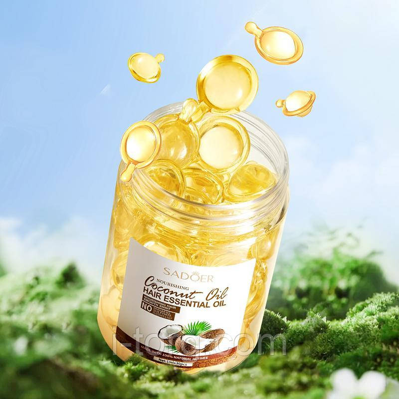 Поживні капсули для догляду за волоссям з кокосовою олією SADOER, 1мл*30шт.