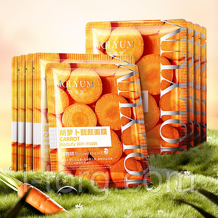 Тканинна маска з екстрактом моркви Jolyum Carrot Beauty Skin Mask, 25г., фото 1