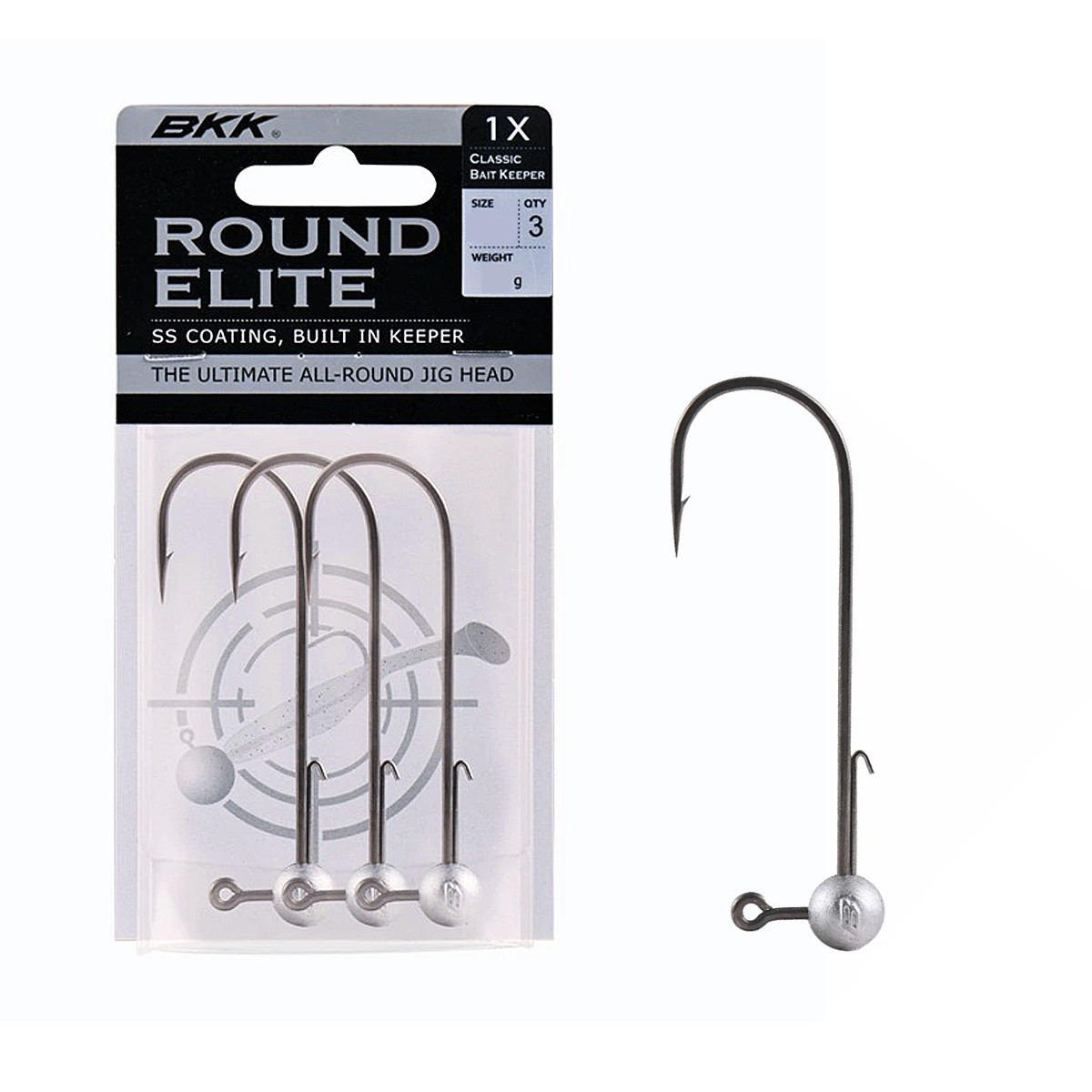 Джигголовка BKK Round Elite-Classic Bait Keeper 10g #5/0 3pcs (A-EA-3062)