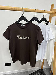 Футболка жіноча Vogue, Weekend коричнева біла