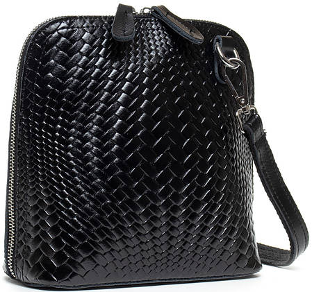 Сумка клатч маленька крос-боді жіноча шкіряна чорна на плече з перегородкою всередині Alex Rai 33-8803, фото 1