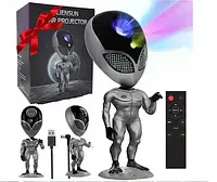 Многоцветная лампа-проектор Инопланетянин с возможностью записи и воспроизведения звуковых сообщений