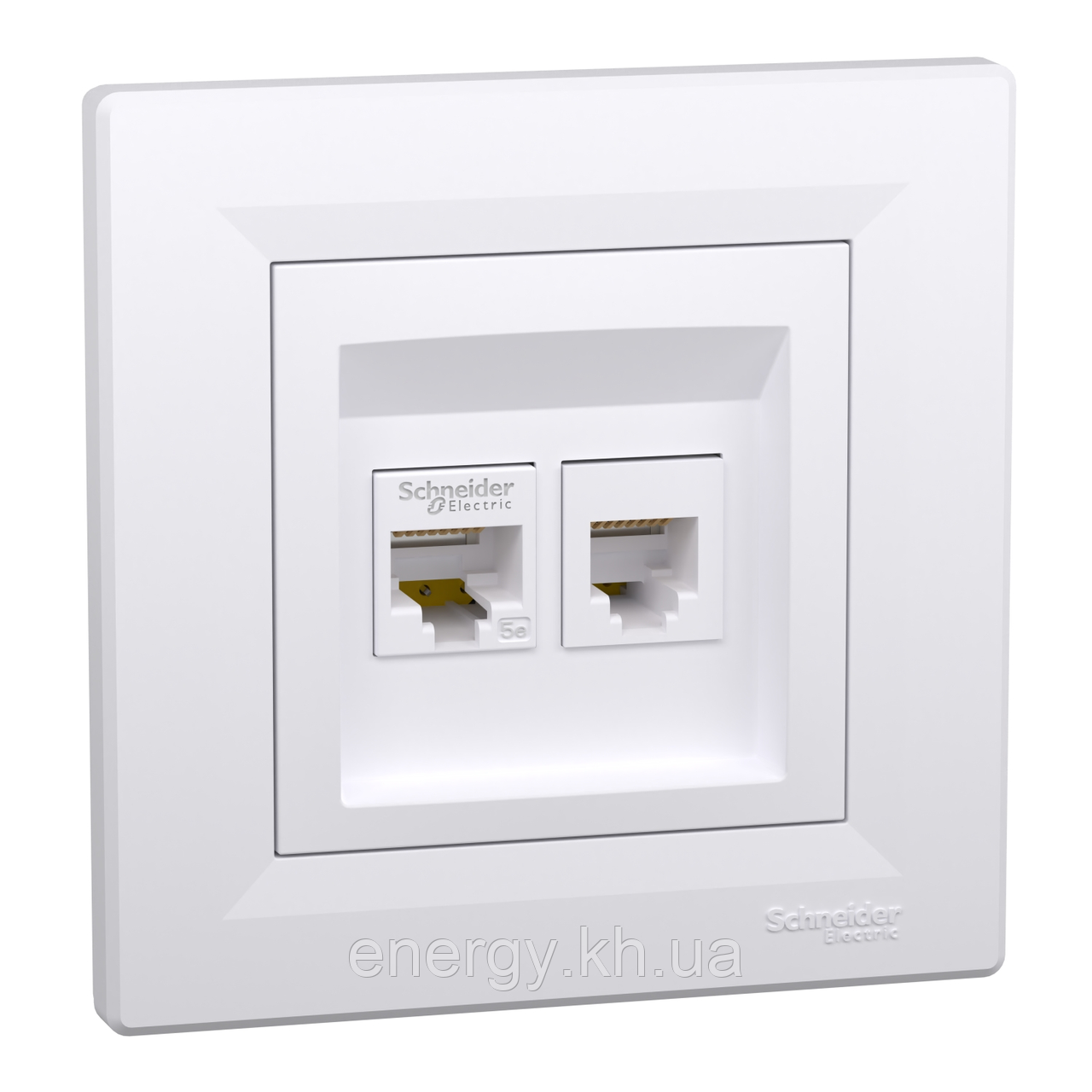 РОЗЕТКА КОМП'ЮТЕРНА RJ45 КАТ. 5Е І ТЕЛЕФОННА РОЗЕТКА RJ12 БІЛА ASFORA EPH4900121