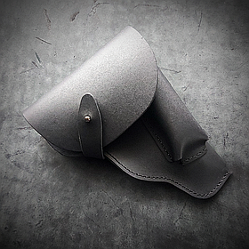 Кобура поясна шкіряна DOT-ARMS під ПМ закрита чорна + відділення під магазин