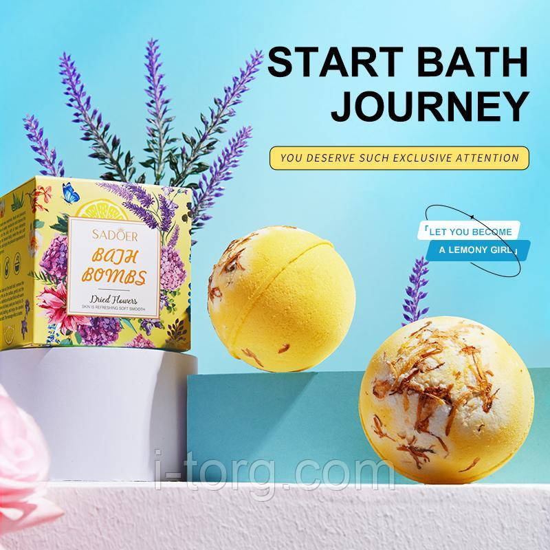 Бомбочки для ванни з ароматом лимону SADOER, 100г.