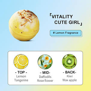 Бомбочки для ванни з ароматом лимону SADOER, 100г., фото 2