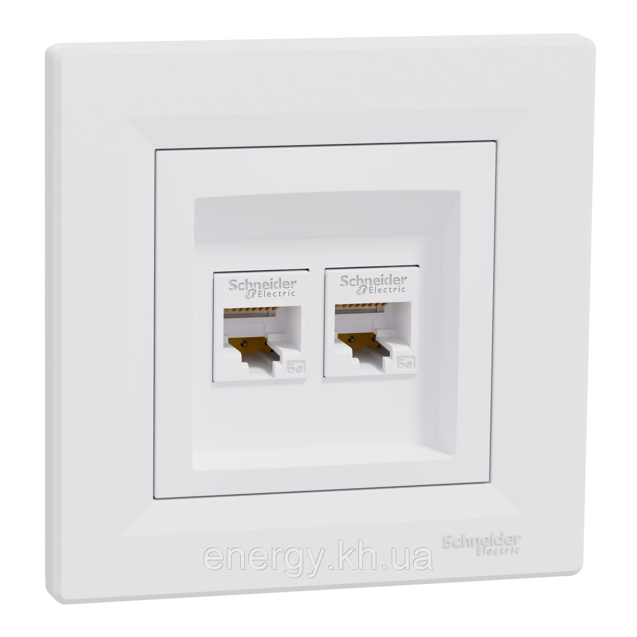 КОМП'ЮТЕРНА РОЗЕТКА RJ45 UTP КАТ. 5Е ПОДВІЙНА БІЛА ASFORA EPH4400121