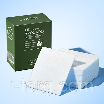 М'які бавовняні диски для легкого зняття макіяжу Sadoer The Organic Avocado, 100 шт., фото 1