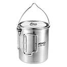 Туристичний казанок з нержавіючої сталі Tomshoo 750 мл з кришкою та складними ручками кружка з підвісом над багаттям, фото 3