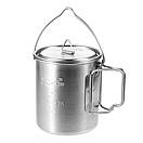 Туристичний казанок з нержавіючої сталі Tomshoo 750 мл з кришкою та складними ручками кружка з підвісом над багаттям, фото 4