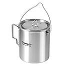 Туристичний казанок з нержавіючої сталі Tomshoo 750 мл з кришкою та складними ручками кружка з підвісом над багаттям, фото 5