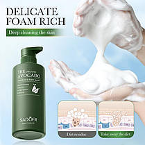 Гель для душу з ароматом авокадо SADOER, 500мол., фото 3