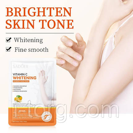 Відбілююча та поживна маска для рук з вітаміном С SADOER, 90г., фото 2