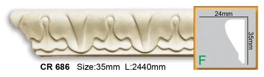 Молдинг Поліуретановий З Орнаментом Gaudi Decor Cr 686 Flexi
