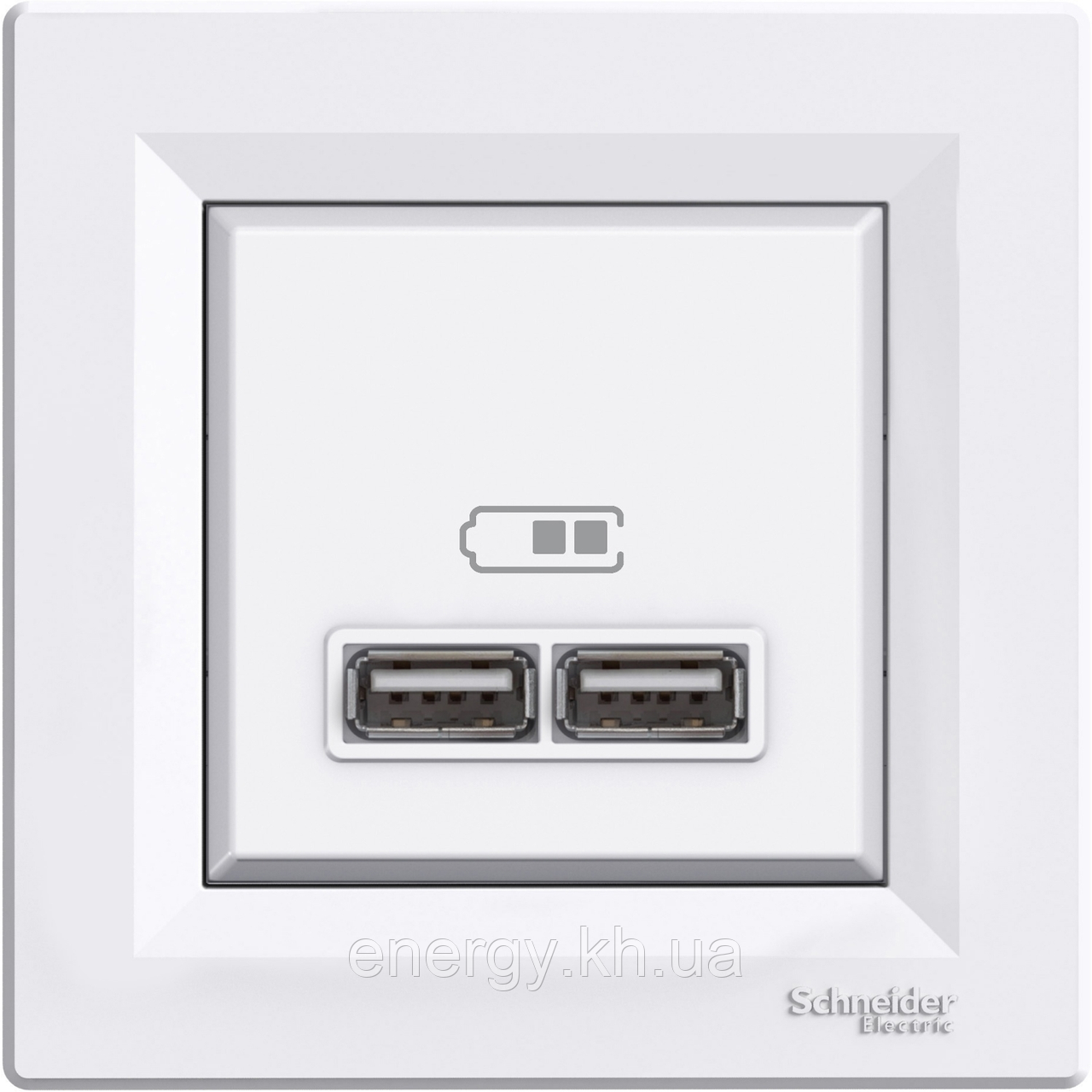 USB РОЗЕТКА 2,1A ПОДВІЙНА БІЛА ASFORA EPH2700221
