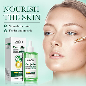 Відновлююча та заспокійлива сироватка для обличчя Sadoer з екстрактом центелли, 100 мл., фото 2