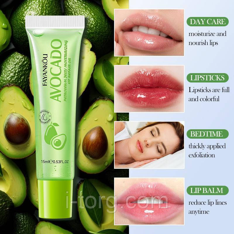 Зволожуюча олія для губ з вазеліном та авокадо FAYANKOU, 15мл.