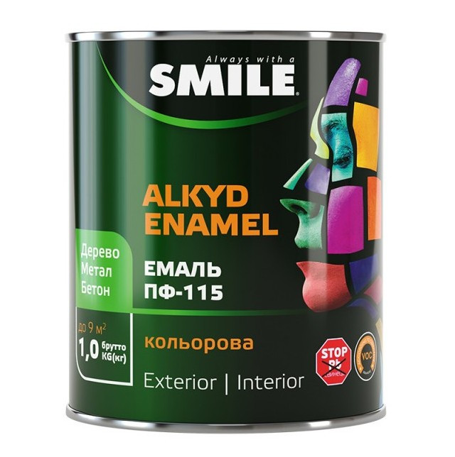 Емаль чорна матова 0.9кг,Стандарт ПФ-115