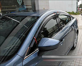 Дефлектори вікон (вітровики) для Mazda 6 2008+ Sedan 4шт (HIC)