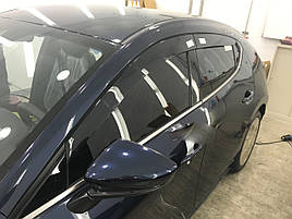 Дефлектори вікон (вітровики) для Mazda 3 2019+ (HIC)