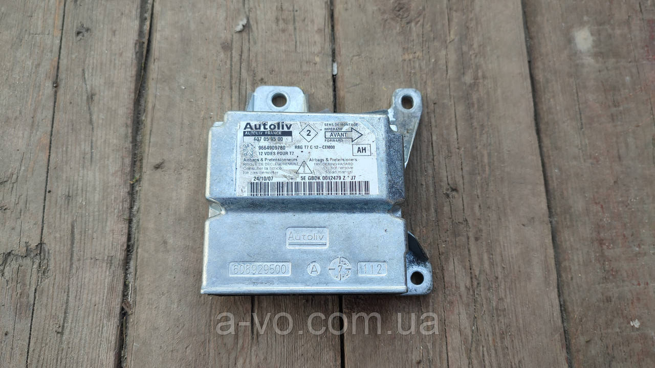 Блок управления AirBag для Peugeot 308 , 9664909780 , 607059500, фото 1