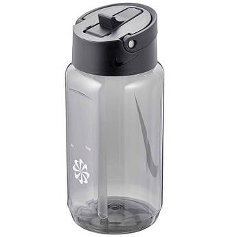 Пляшка для води Nike TR RENEW RECHARGE STRAW BOTTLE 16 OZ 473 ml сіра N.100.7640.072.16, Білий, Розмір (EU)