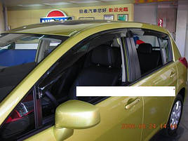 Дефлектори вікон (вітровики) для Nissan Tiida 2004-2011 4D Sedan 4шт (HIC)