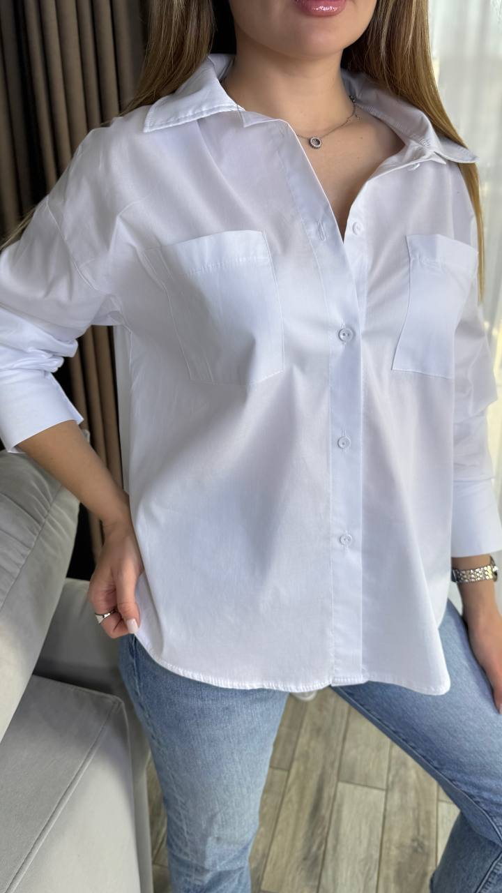 Женская рубашка белого цвета, фото 1