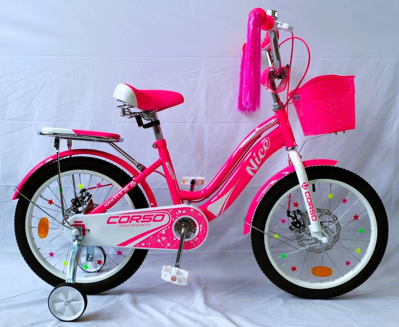 Дитячий велосипед 18" Corso Nice NC-18129 на зріст 105-115 см рожевий
