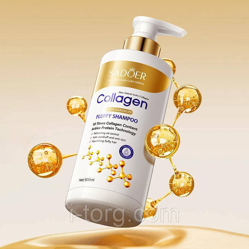 Шампунь проти лупи із колагеном SADOER, 500 мл.