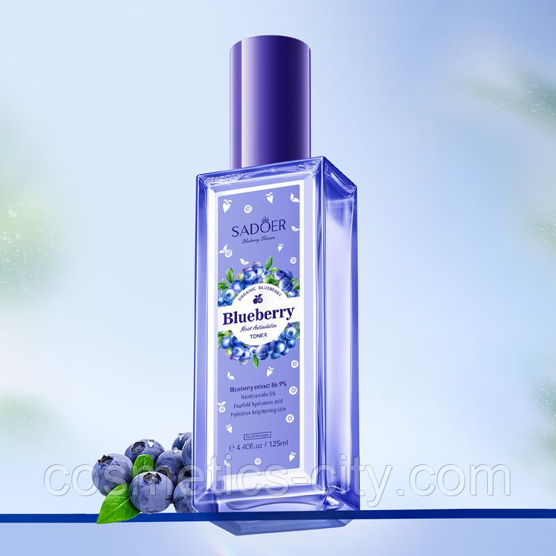 Тонер для лица с черникой Sadoer Blueberry Moist Antioxidation Toner, 125 мл., фото 1