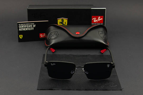 Сонцезахисні окуляри RAY BAN Ferrari UV400 (арт. RB0307) чорні/матова оправа, фото 3