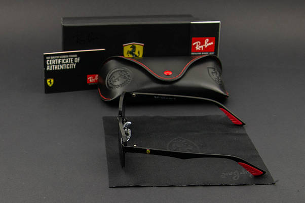 Сонцезахисні окуляри RAY BAN Ferrari UV400 (арт. RB0307) чорні/матова оправа, фото 5