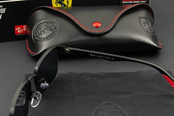 Сонцезахисні окуляри RAY BAN Ferrari UV400 (арт. RB0307) чорні/матова оправа, фото 6