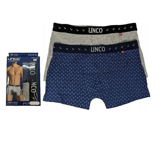 Труси-боксери чоловічі UNCO Underwear (2 шт.) L Blue/Grey, фото 4