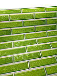 Вінілові шпалери 10 × 0.53 м Слов’янські шпалери 5753-04, зелені під цеглу для кухні, коридору, передпокою, фото 5