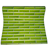 Вінілові шпалери 10 × 0.53 м Слов’янські шпалери 5753-04, зелені під цеглу для кухні, коридору, передпокою, фото 6