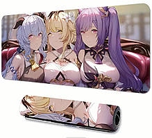 Килимок для миші з дизайном трьох дівчат аніме , розмір 60/30