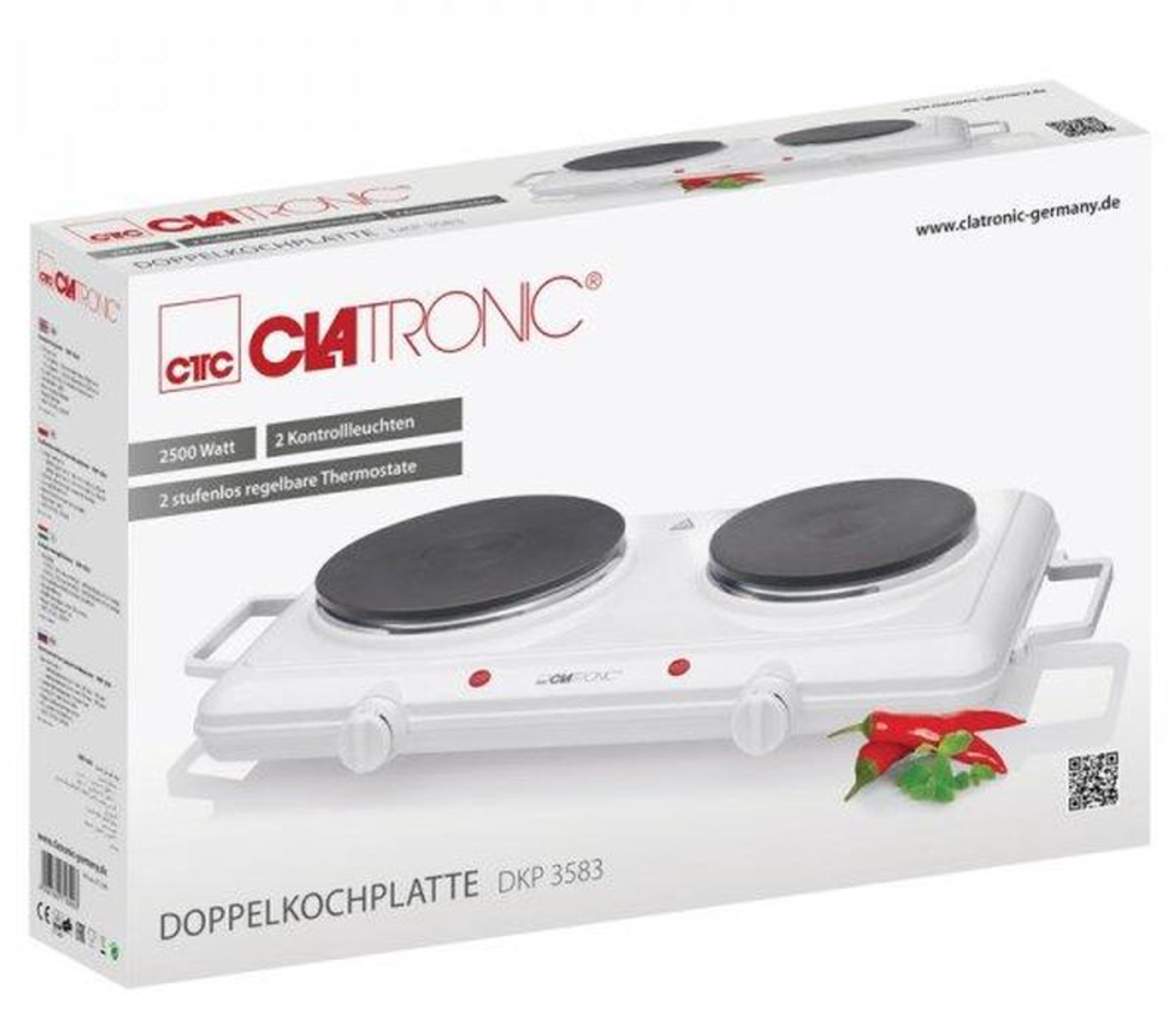 Електроплитка Clatronic DKP 3583 2 конфорки 2500W