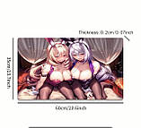 Килимок для миші з дизайном двох дівчат аніме , розмір 60/35, фото 3