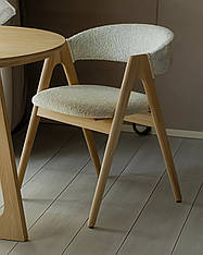 М'який стілець "Джим" із дерева ясен із дизайнерською спинкою