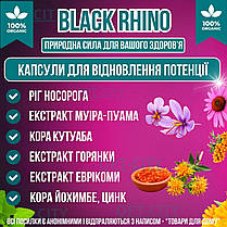 Капсули для потенції Black Rhino для чоловічого здоров'я відновлення лібідо та покращення чоловічої сили, фото 3