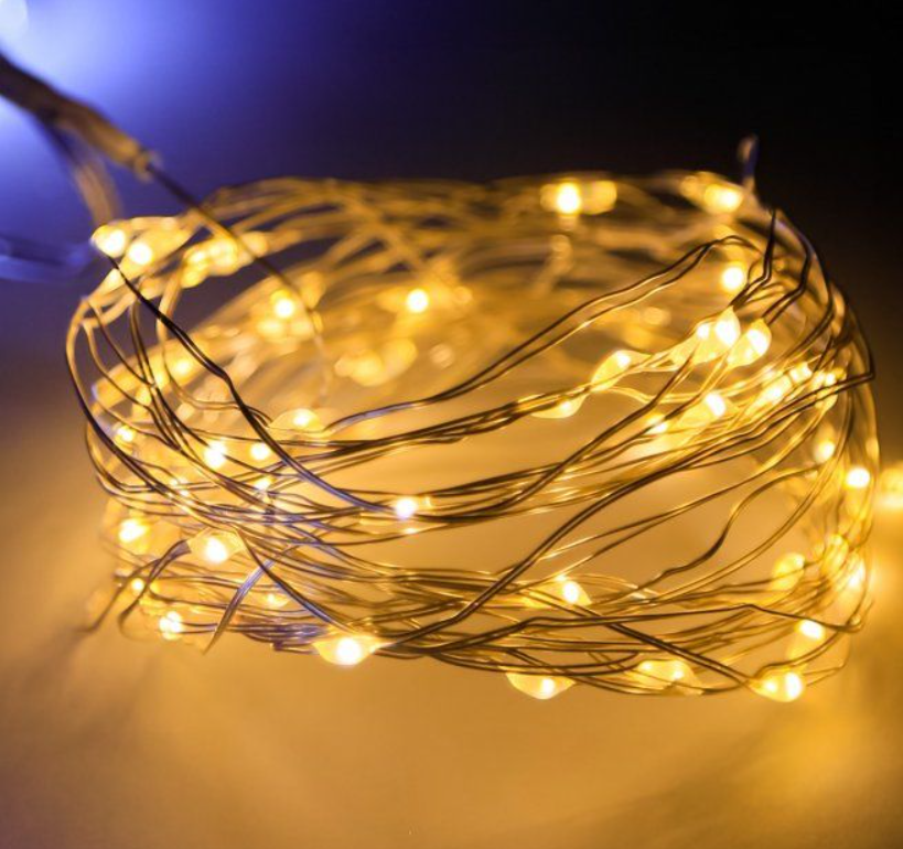 Гірлянда капля роси 5м 50Led Warm White на батарейках